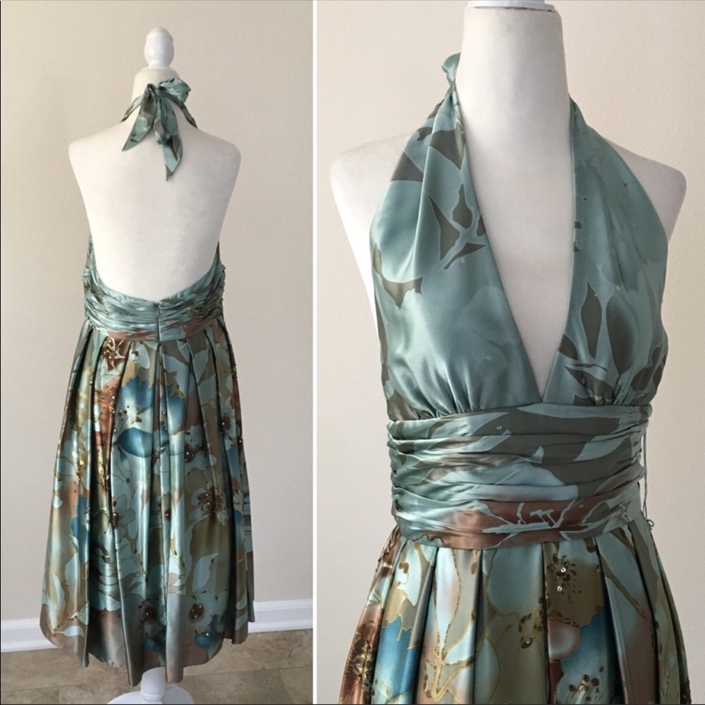 100% Silk halter dress by  Adrianna pappel